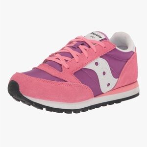 Saucony Pink and Purple Jazz Sneakers, girls big kid 4.5 = women 6